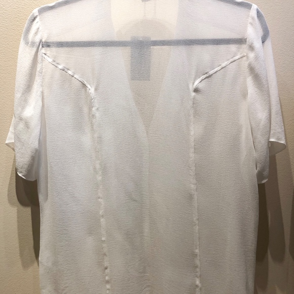 Helmut Lang white cotton/silk combo shirt NWT - Picture 3 of 5
